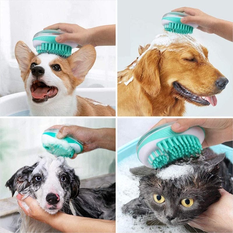 2-in-1 Pet Bath Brush Massager