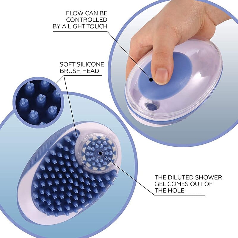 2-in-1 Pet Bath Brush Massager